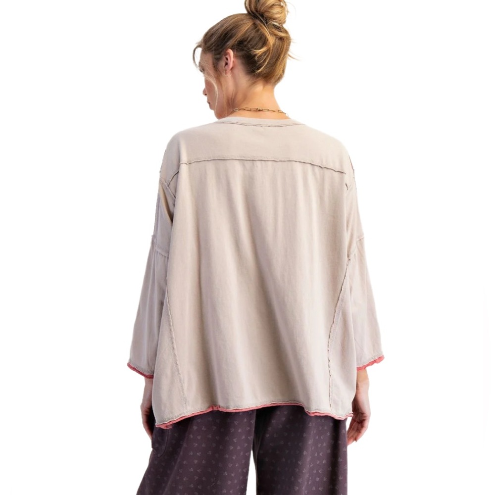 Easel “Amour” Embroidered Patchwork Oversized Boh… - image 3